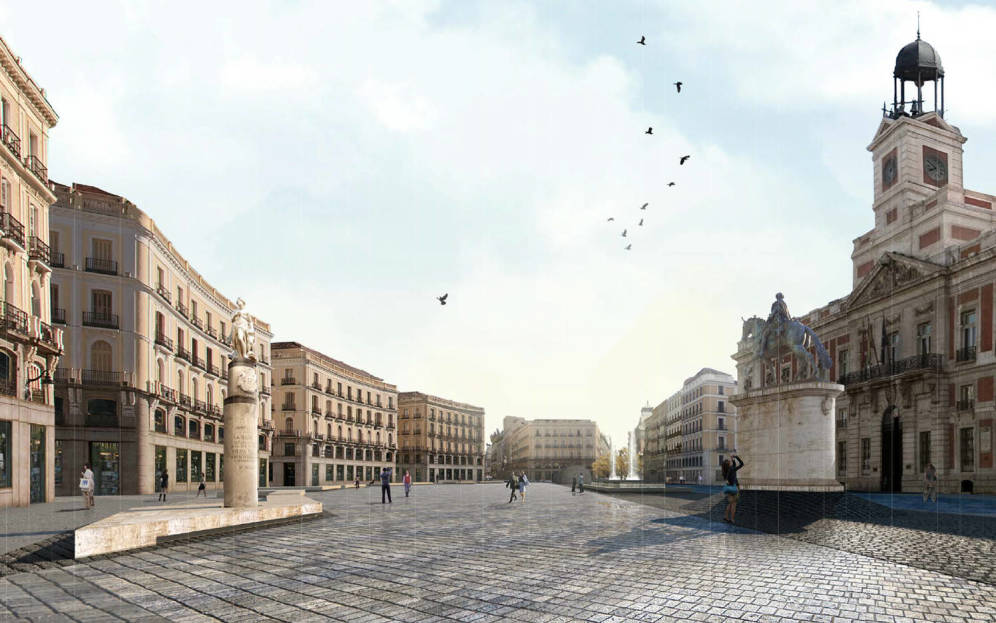 Puerta del Sol: El Kilómetro Cero ya es 100% peatonal