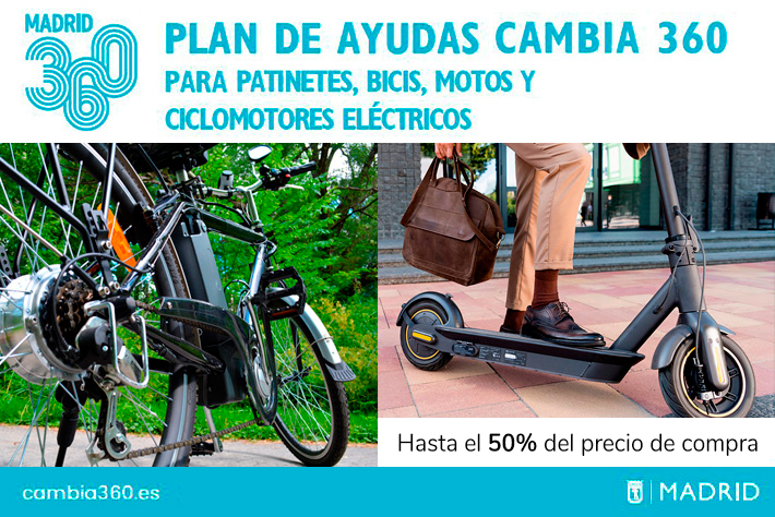 Ayuntamiento Madrid: subvenciones 2022 para la compra de patinetes y bicicletas eléctricas